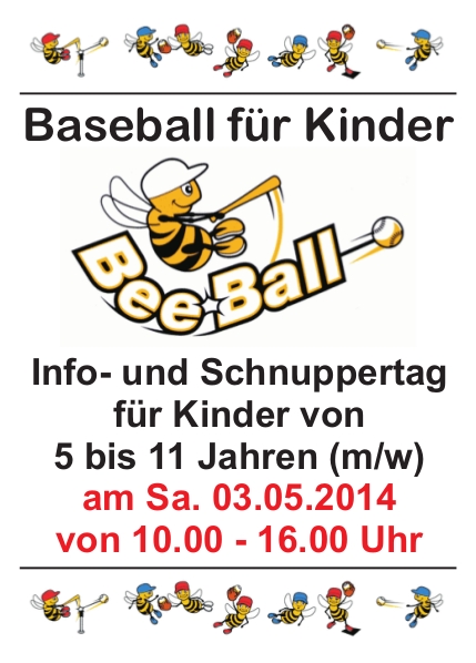 BeeBall-Schnuppertag am 3. Mai, Sportkomplex "Tonschacht"